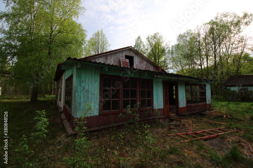 abandoned children s camp building and territory