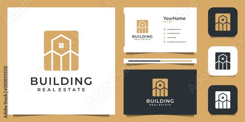 Building negative illustration vector graphic design. Good for brand, advertising, icon, and business card