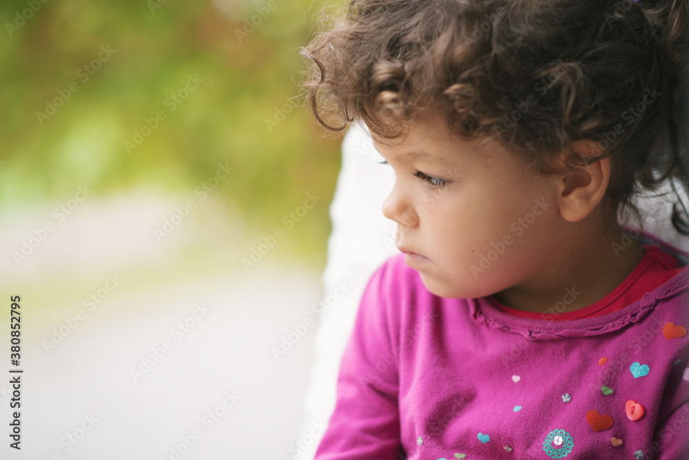 Portrait of a sad little girl