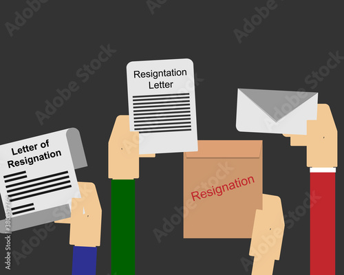 the great resignation which many employees want to resign vector	