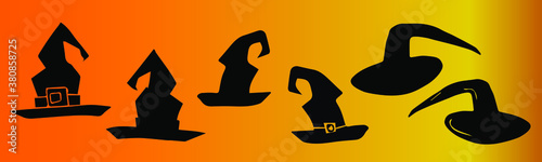 Happy Halloween, October 31 All Saints Day, attributes of the holiday isolated icons hats freehand drawings in vector