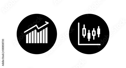 シンプルなグラフのアイコンのセット／ビジネス／株／市場／投資／マーケティング／金融／成長