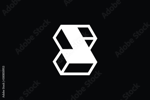 Minimal Innovative Initial SJ logo and JS logo. Letter SJ JS J S creative elegant Monogram. Premium Business logo icon. White color on black background