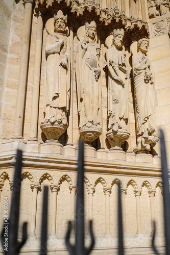 Detail of Notre Dame Cathedral in Paris photo