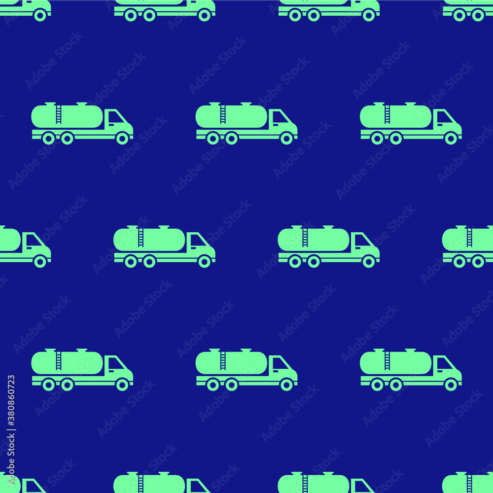 Fototapeta premium seamless pattern two color oil truck icon with dark blue background
