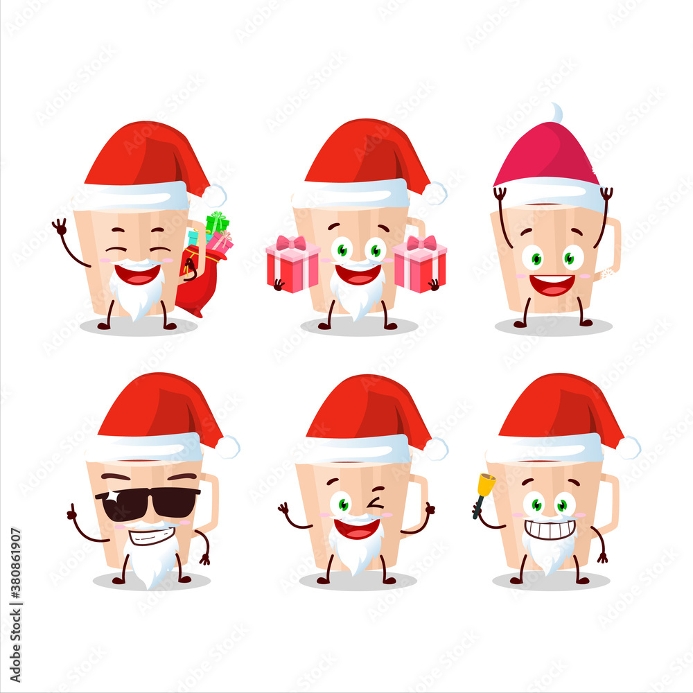 Santa Claus emoticons with thanksgiving tea cartoon character Santa Claus emoticons with thanksgiving tea cartoon character