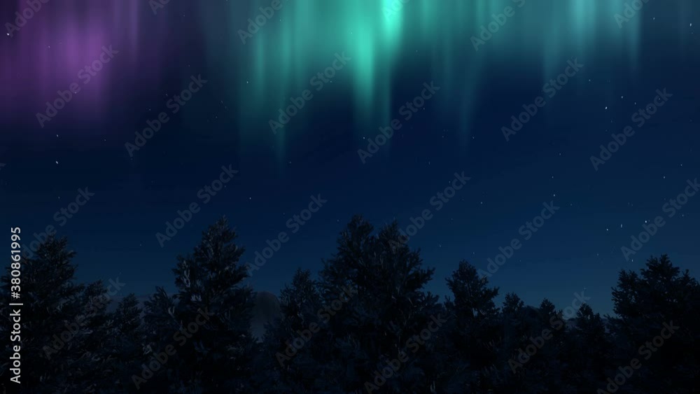 Fantasy northern lights aurora Nature scenery 4k