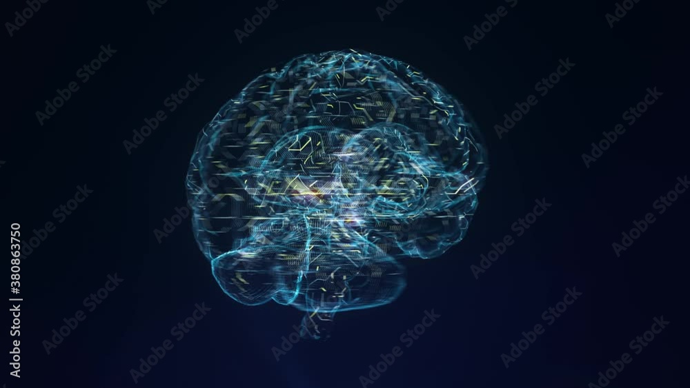 Brains Concept animation background. You can use it for a technology, medical, science or social media background.