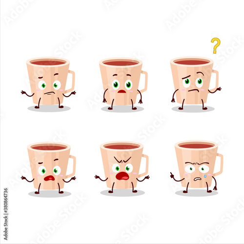 Cartoon character of thanksgiving tea with what expression