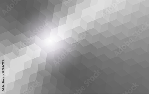 Grey background with 3D cube pattern, interesting metallic vector illustration.