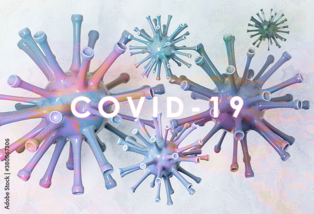 3d image of deadly corona virus under microscope. 3d image of deadly corona virus under microscope.