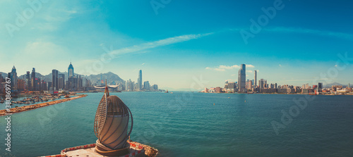 Hong Kong island and Kowloon landscape 