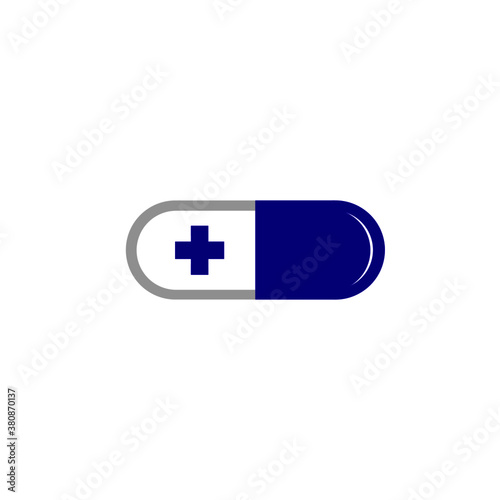 Doctor capsul stethoscope plus illustration vector logo design for medical and health care pharmacy and clinic symbols.