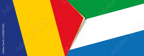 Romania and Sierra Leone flags, two vector flags.