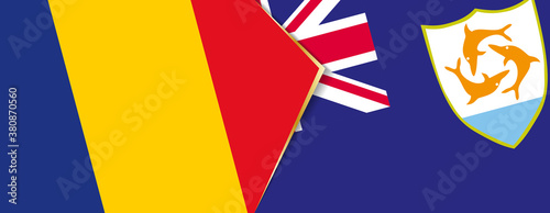Romania and Anguilla flags, two vector flags.
