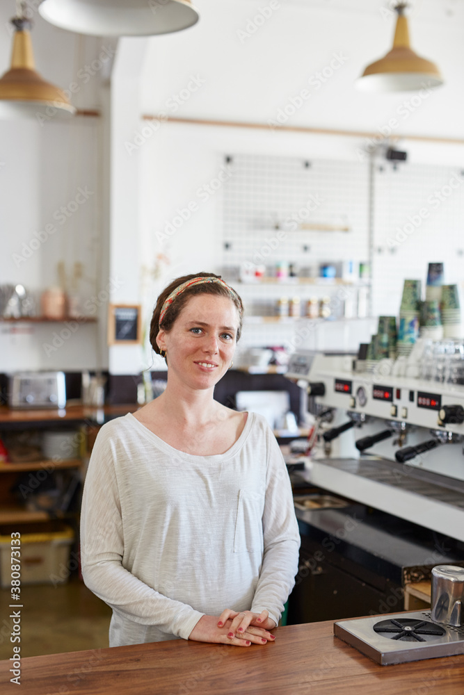 Portrait of cute woman in coffee shop Portrait of cute woman in coffee shop