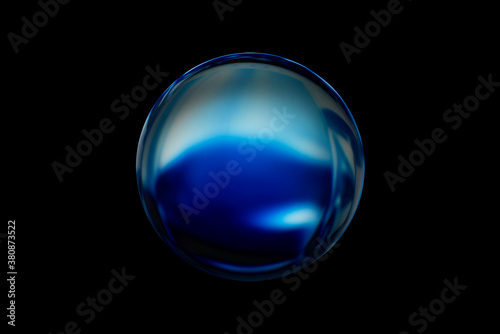 Blurry image of a shiny crystal ball with abstract blurry colorful pattern. Abstract lensball in blur.