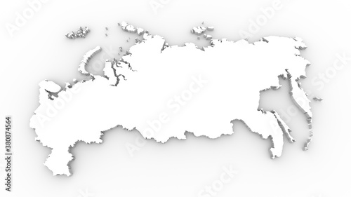 Russian map on a white background. 3d rendering