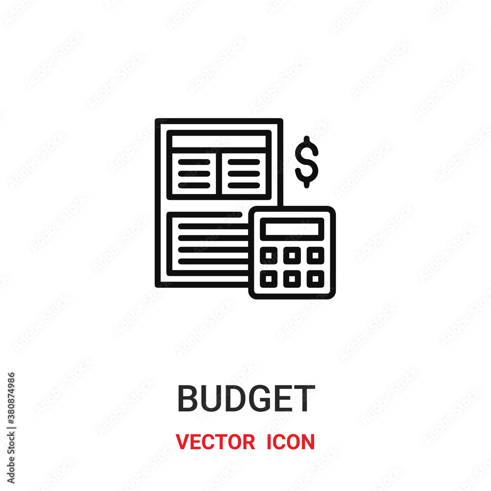 Budget vector icon. Modern, simple flat vector illustration for website or mobile app. Financial calculation symbol, logo illustration. Pixel perfect vector graphics	