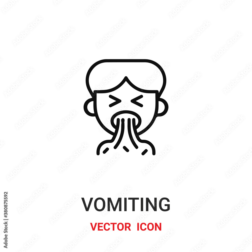 Vomiting vector icon. Modern, simple flat vector illustration for website or mobile app.Vomited symbol, logo illustration. Pixel perfect vector graphics	