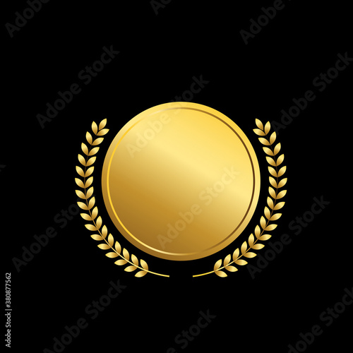 gold medal badge design vector.