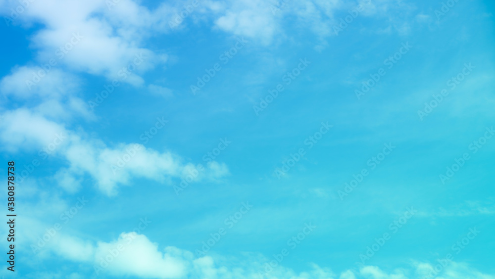 blue sky with beautiful natural white clouds	
