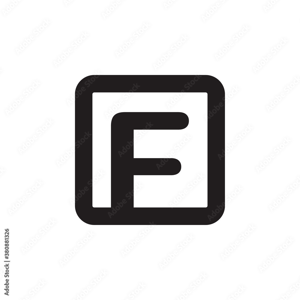 Square with F letter logo design vector Square with F letter logo design vector