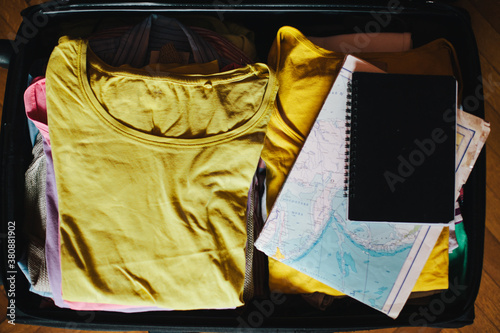 Packed suitcase