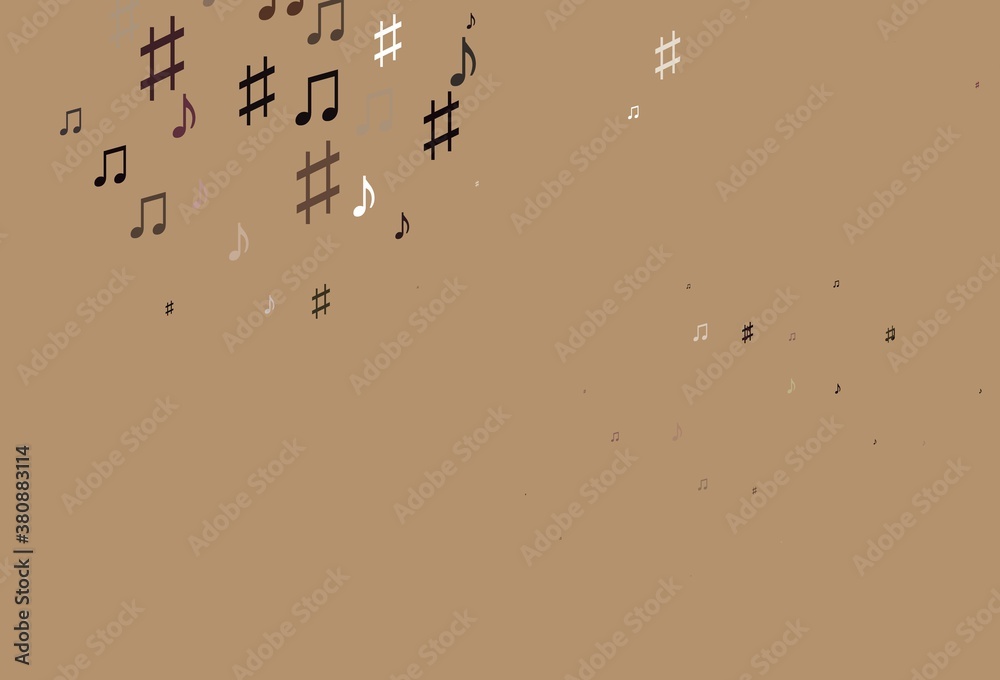 Light Pink, Yellow vector template with musical symbols. Light Pink, Yellow vector template with musical symbols.