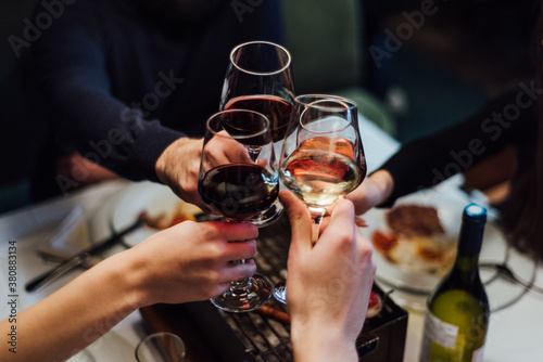 Friends Having A Toast In The Restaurant