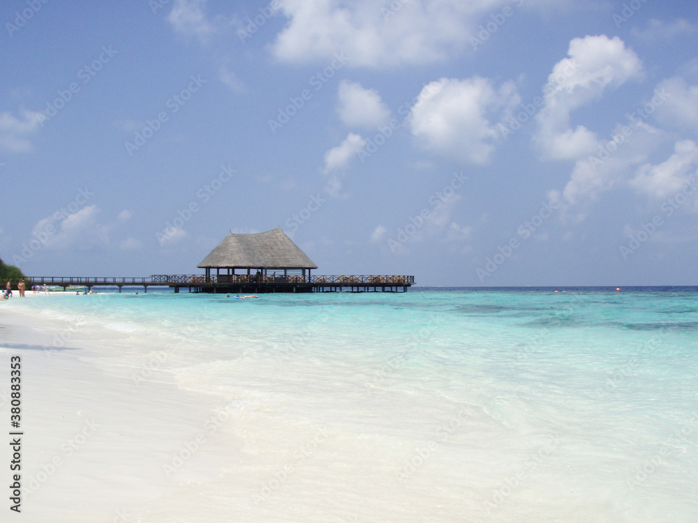 Landscape of beach of Maldive island