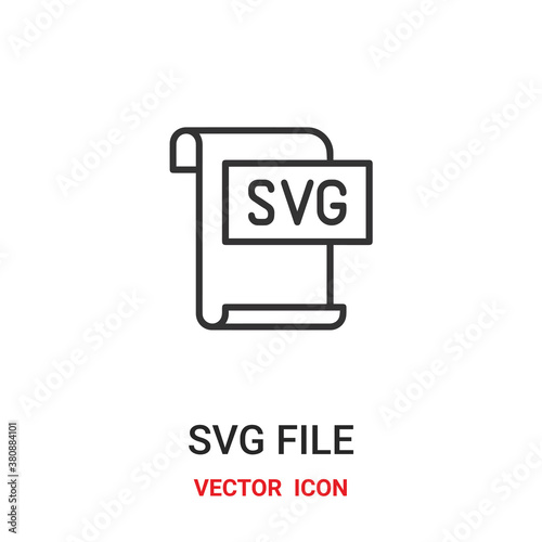 svg file icon vector symbol. svg file symbol icon vector for your design. Modern outline icon for your website and mobile app design.