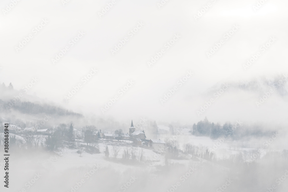 Misty Hilltop village