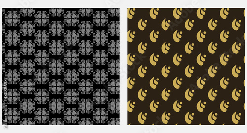 Simple background pattern, wallpaper texture. Black, gold and gray tones. Vector image