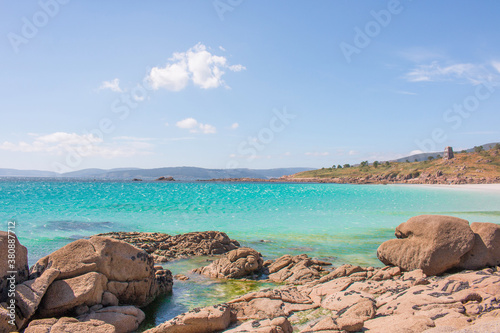 Landscape at the Beach of O Pindo (in Spanish Playa de Pindo) Northern Spain Galicia Costa de Dexo