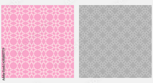 Fototapeta Naklejka Na Ścianę i Meble -  Simple geometric background patterns. Pink and gray tones. Wallpaper texture. Vector image