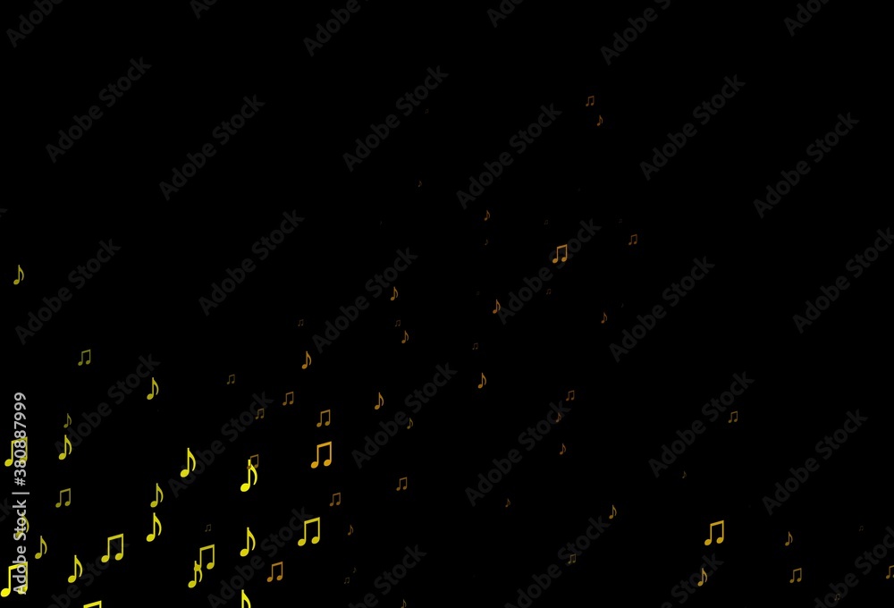 Dark Orange vector backdrop with music notes. Dark Orange vector backdrop with music notes.