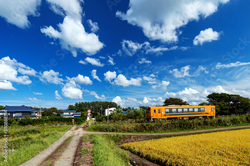 【青森県津軽地方】津軽の田園地帯とローカル鉄道