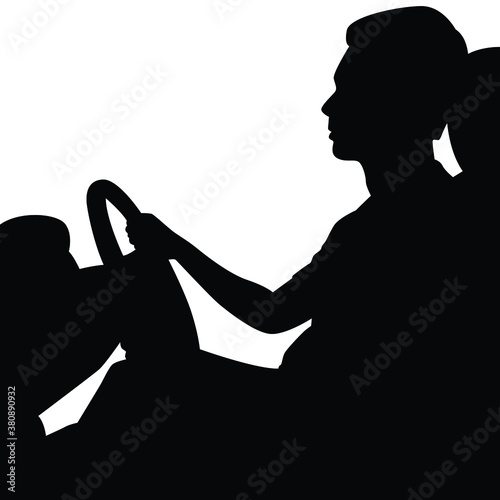 Car driver silhouette vector