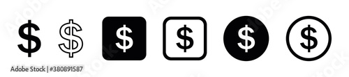 Wallpaper Mural Dollar coin icon set. USD dollar symbol. Dollar sign Single icons. Vector illustration. Torontodigital.ca