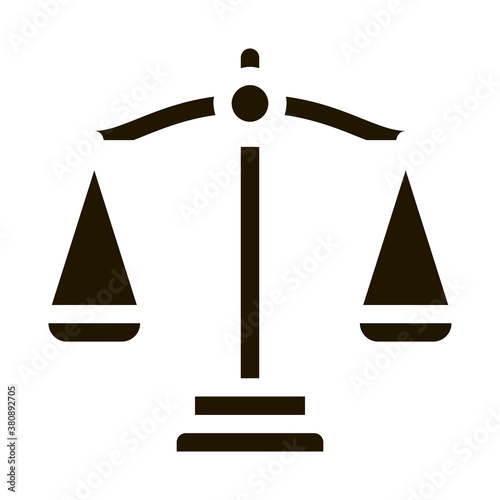 Scales Law And Judgement Icon Vector . Contour Illustration