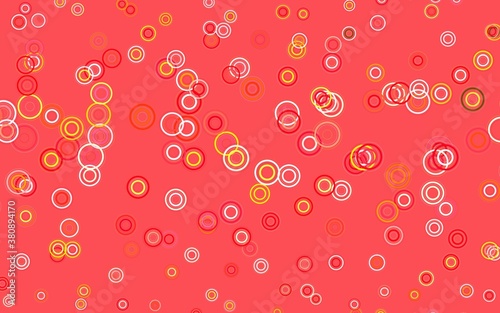 Light Red  Yellow vector texture with disks.