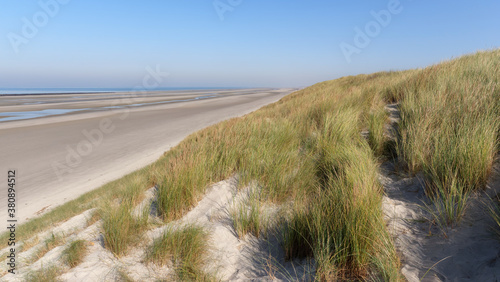 Coastal path and sand dunes in the Bay of Somme