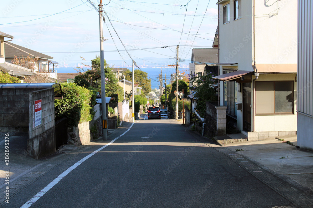 Empty housing or residential area around Beppu