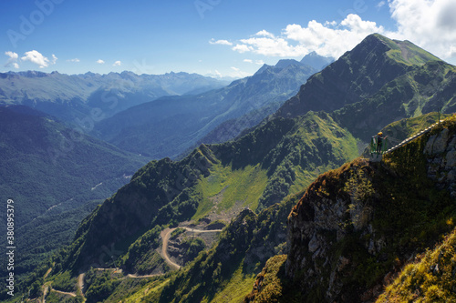 Beautiful mountain landscape. High-mountain massif,