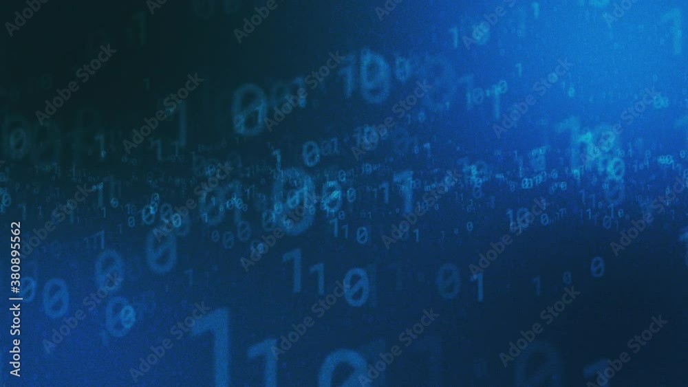 Binary code digital numbers background . digits moving