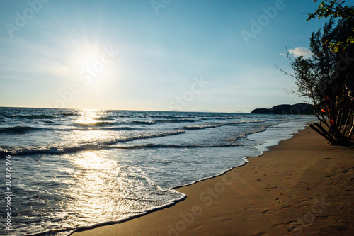 sunlight on the beach, beautiful natural seascape