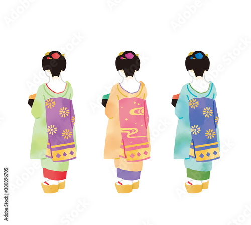 Quadro su tela 舞妓さんのオシャレなイラスト素材