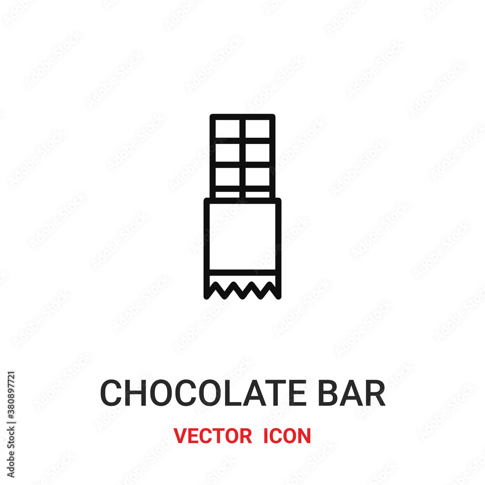 Chocolate bar vector icon. Modern, simple flat vector illustration for website or mobile app.Chocolate symbol, logo illustration. Pixel perfect vector graphics	