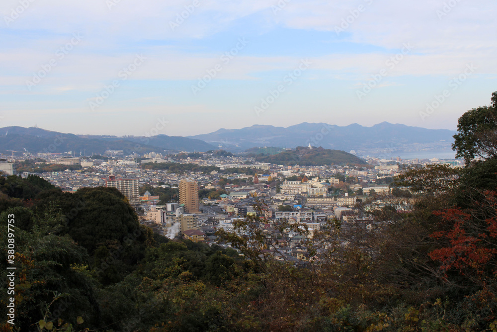 Overlook view of Beppu city in Oita
